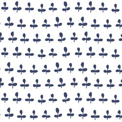 Leaves in Navy on White