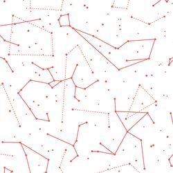 Star Charts in Salmon on White