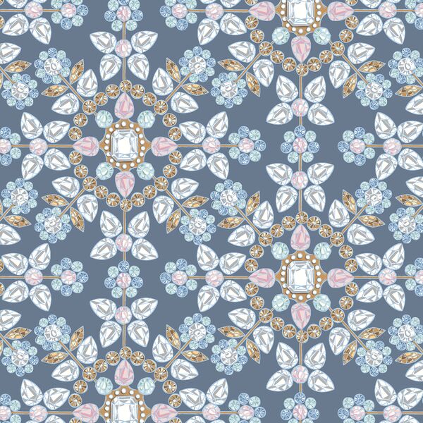 Jeweled Snowflakes in Evening Blue