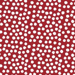 Large Painted Dot in White on Berry Red