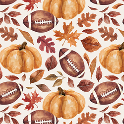 Footballs and Pumpkins in Cream