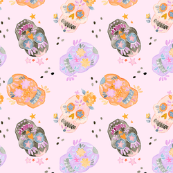 Sugar Skulls in Pink Cloud