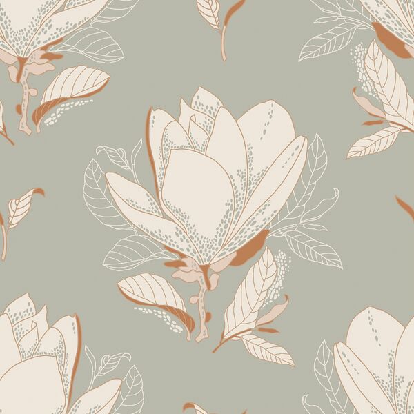 Magnolias in Soft Olive