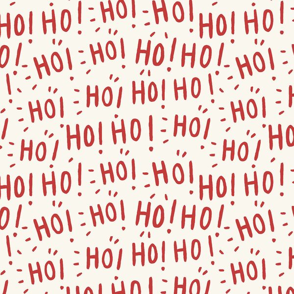 Ho Ho Ho in Lava Red on Cream