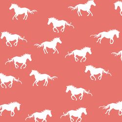 Horse Silhouette in Living Coral