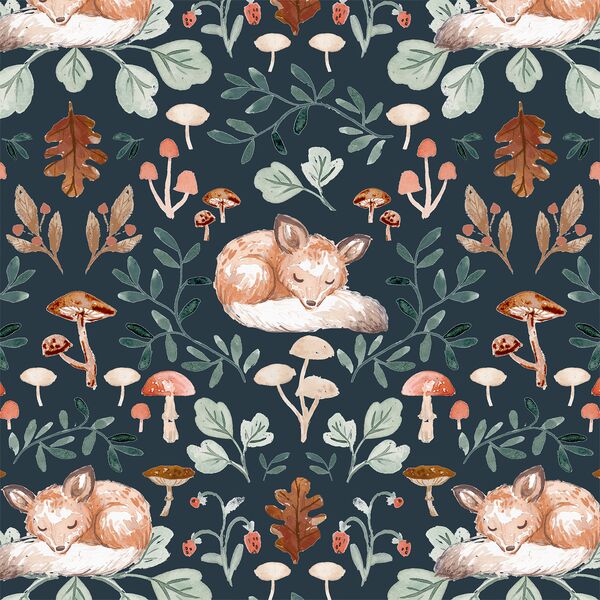 Hibernating Fox in Twilight Blue