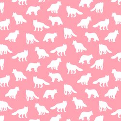 Little Fox Silhouette in Rose Pink
