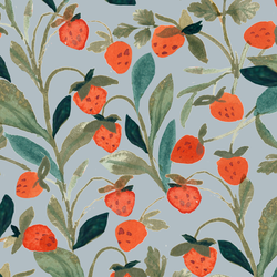 Strawberry Market in Soft Blue