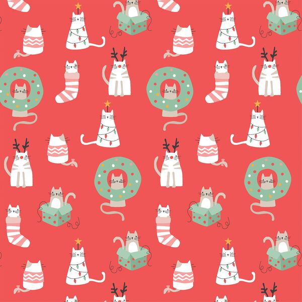 Joyful Cats in Candy Cane