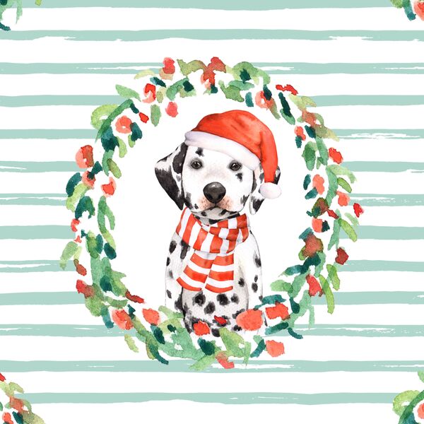 Holiday Wreath in Spruce Stripes