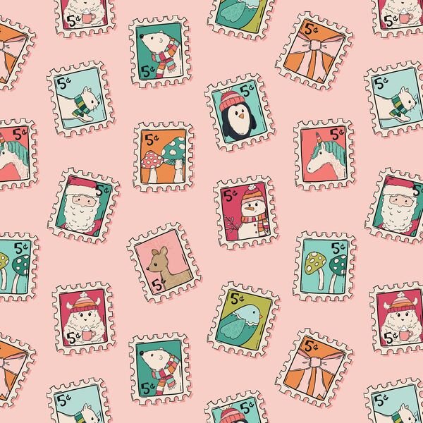 Postage Stamps in Petal Pink