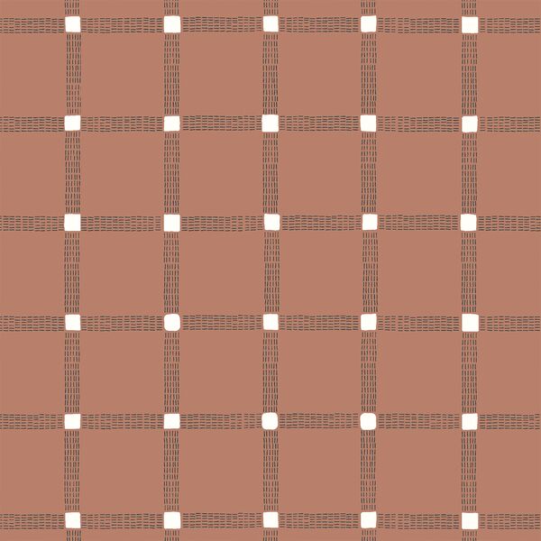 Plaid Basketweave in Pink Clay