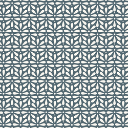 Stenciled Blooms in Navy Blue