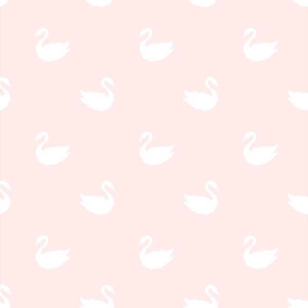 Swan Silhouette in White on Soft Blush