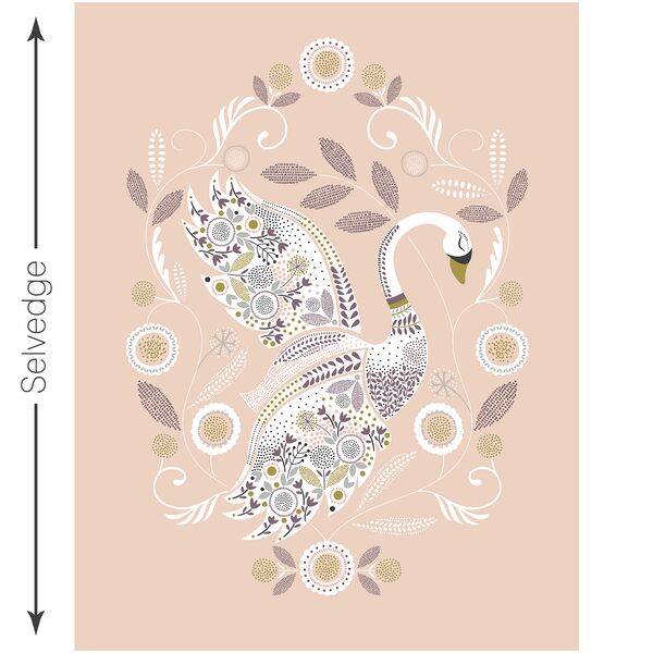 Swan Lake Quilt Panel in Shell