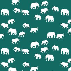 Elephant Silhouette in Emerald