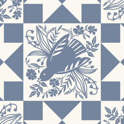 Dove Tile Faux Patchwork in Troposphere Blue