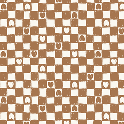 Painted Checks in Cashew Brown