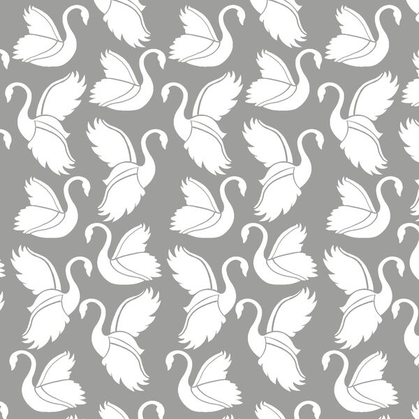 Swan Silhouette in Dark Pebble