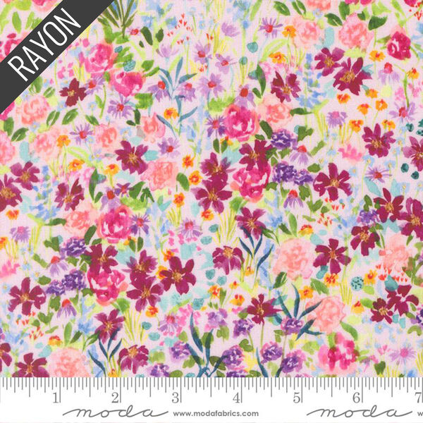 Garden Glitter Rayon in Peony