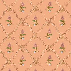 Twisted Ribbon Floral in Peach Nectar