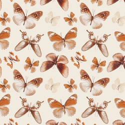 Amber Butterflies in Ecru