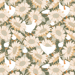 Chickens and Daisies in Lichen