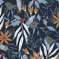 Holiday Forest in Dark Navy