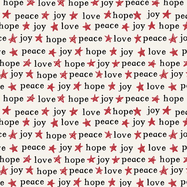 Peace Love Hope and Joy in Poinsettia on Bone