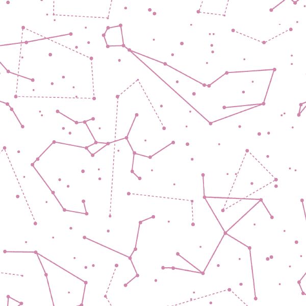 Star Charts in Wisteria on White