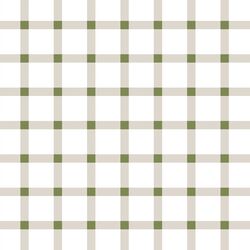 Plaid in Winter Fog and Pine Green on White
