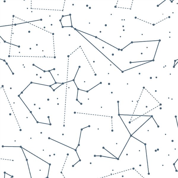 Star Charts in Twilight on White
