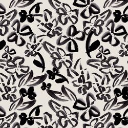 Painted Floral in Ebony on Cream