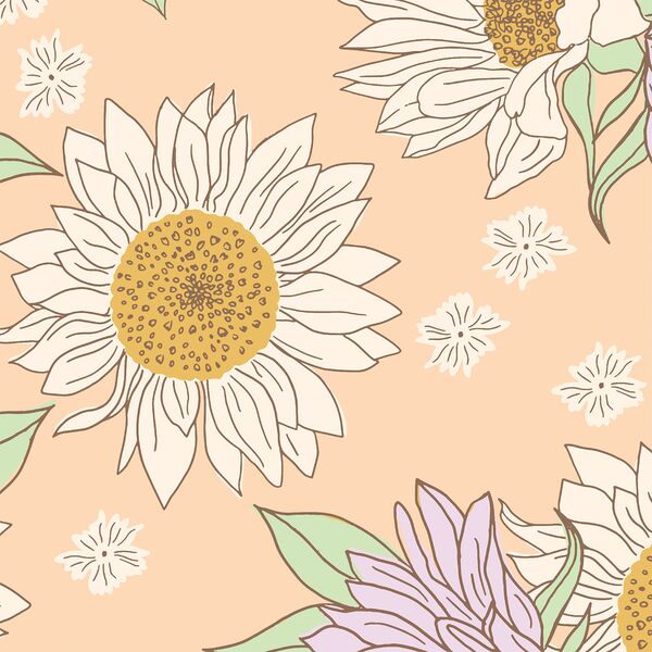 Large Boho Sunflowers in Peachy Keen
