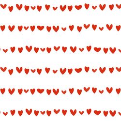 Large Striped Hearts in White