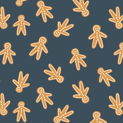 Gingerbread Men in Midnight Blue