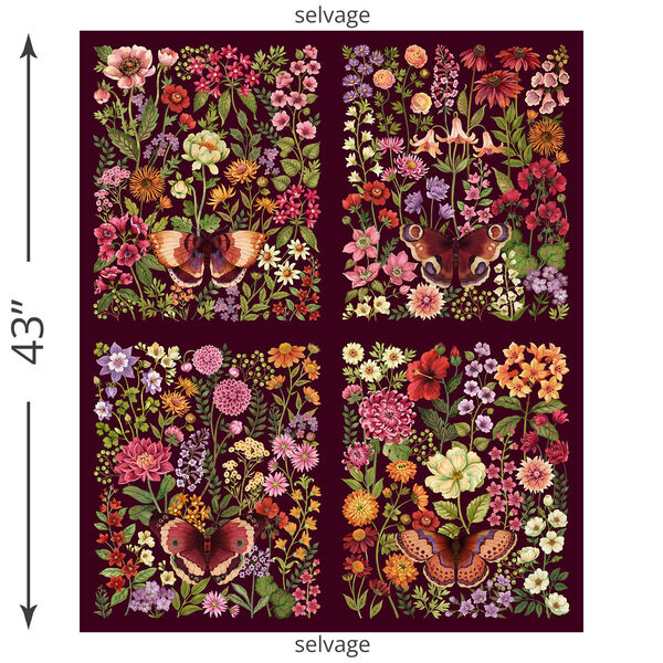 Botanica Panel in Maroon Multi