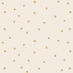 Squiggle Dots in Golden Mustard Yellow on Egret