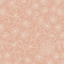 Sketched Floral in Dusky Pink