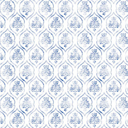 Floral Stamp in Blue