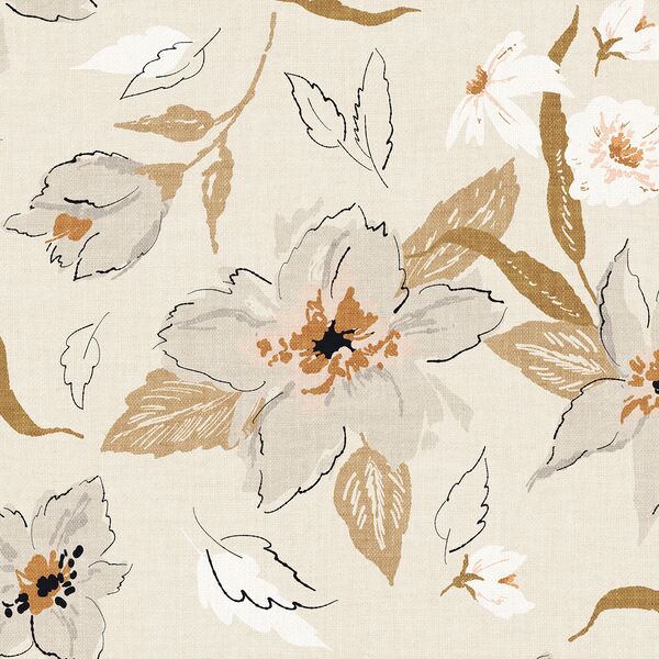 Large Freehand Floral in Cream