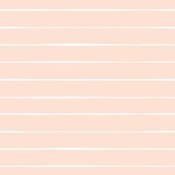 Stripe in White on Barely Blush