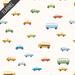 Little Wheels Snug Flannel in White Linen