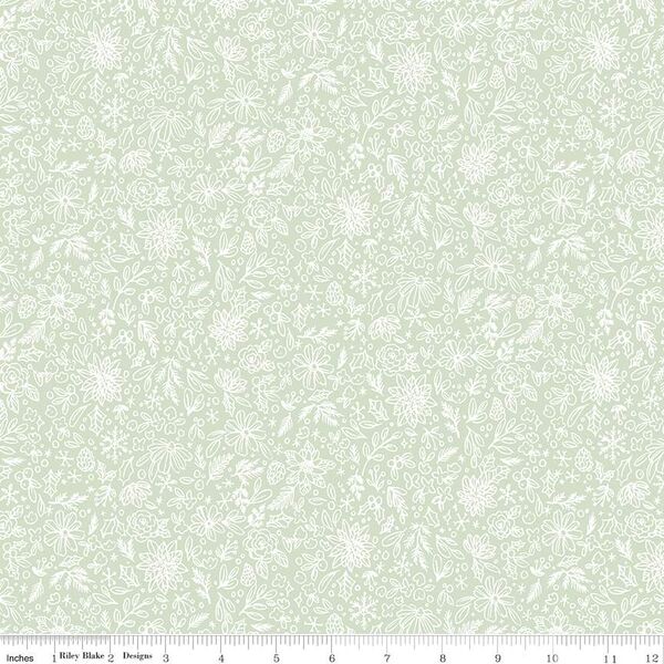 Floral Outline in Mint