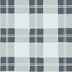 Large Tartan Plaid in Evening Navy and Air Blue