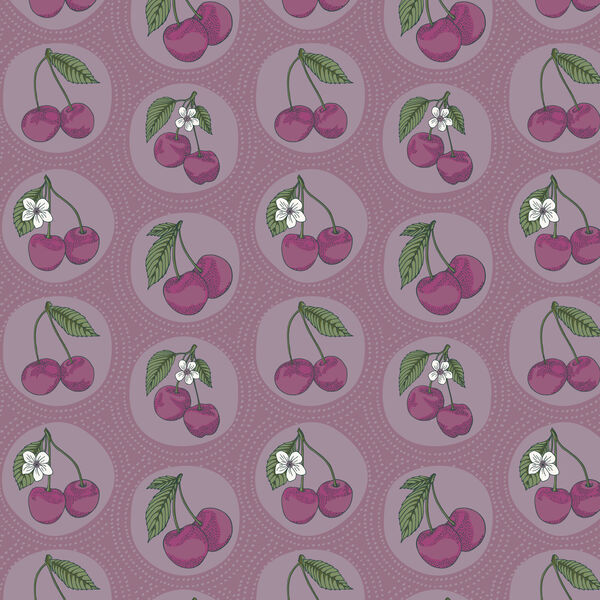 Dotted Cherries in Light Purple