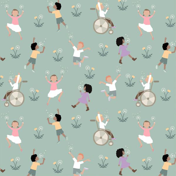 Dandelion Party in Pale Green