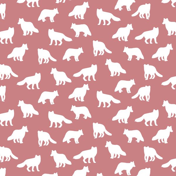 Little Fox Silhouette in Berry