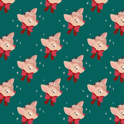 Red Nosed Reindeer in Emerald Green