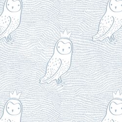 Crowned Owl in Cashmere Blue